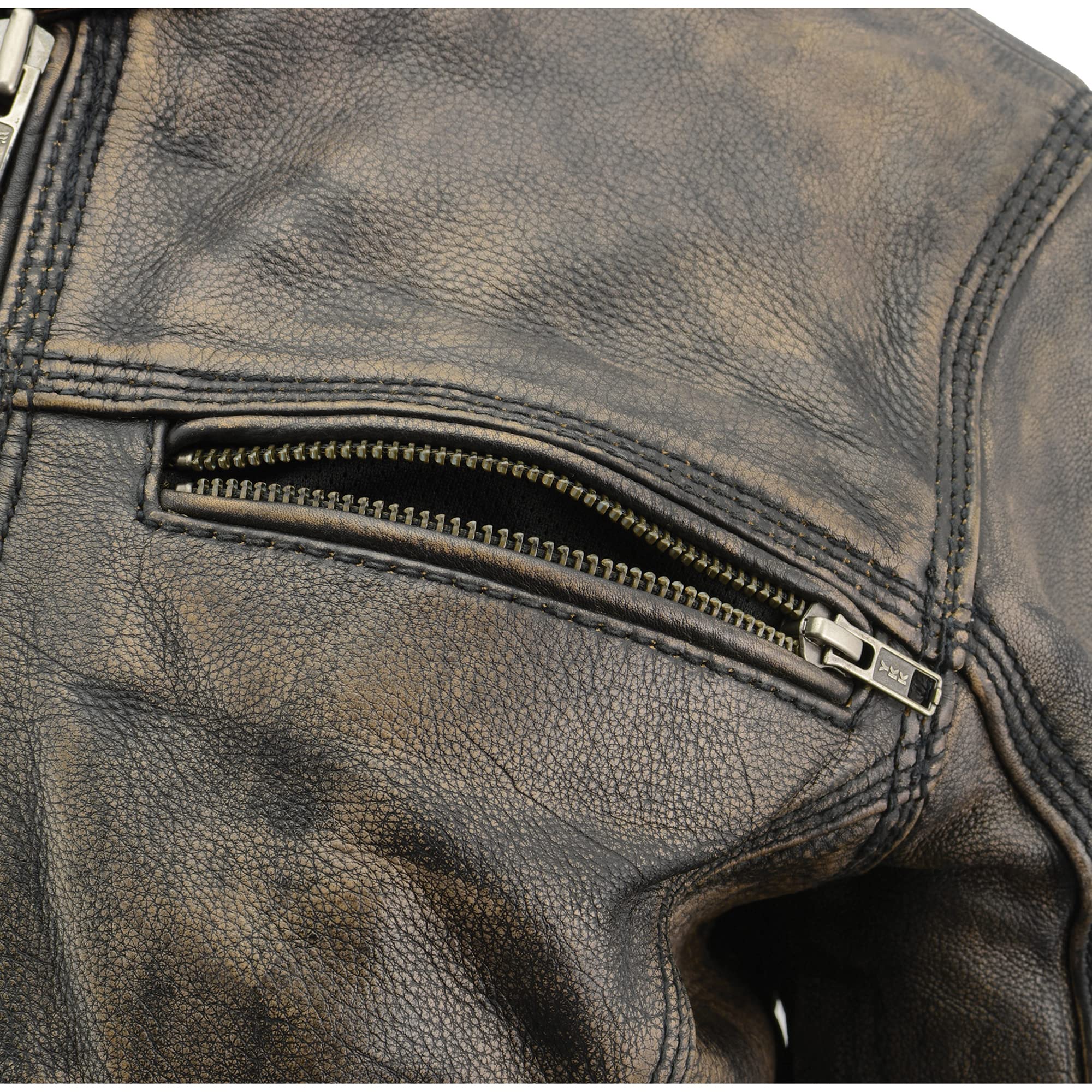 Milwaukee Leather Women's Brown Distressed Scooter Jacket MLL2550 - Breathable Motorcycle Jacket for Urban Commuting & Casual Riding