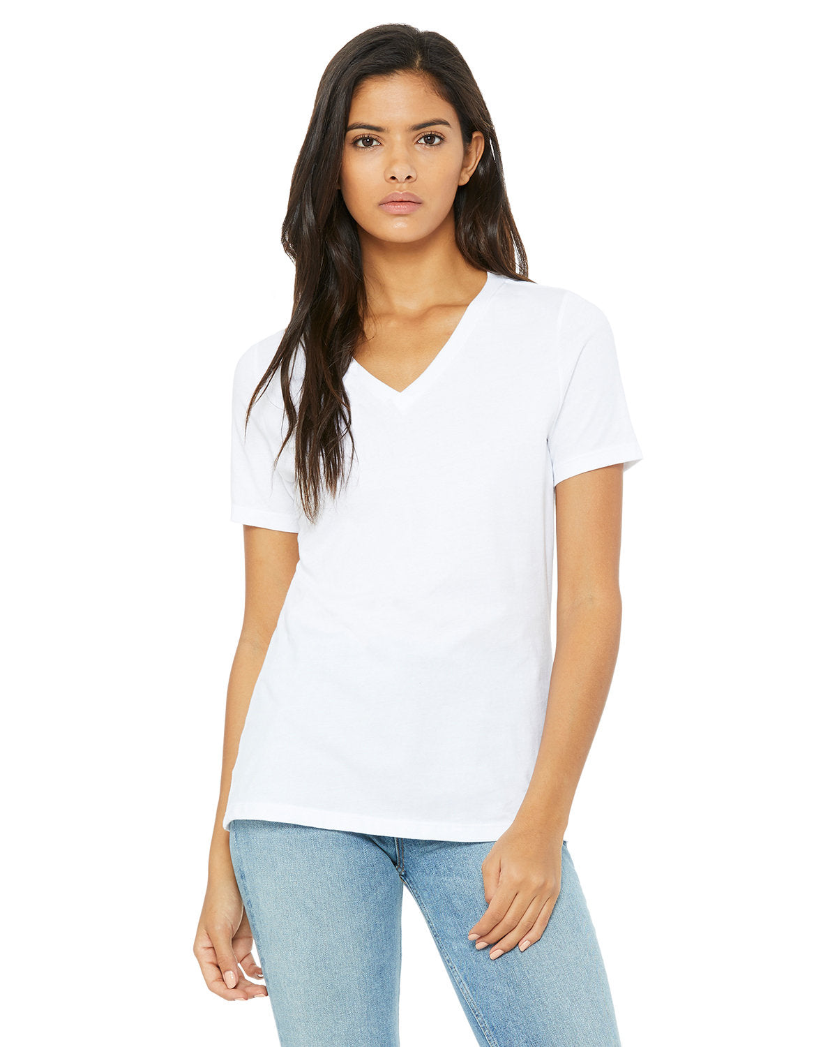 Bella + Canvas 6405 Women's Relaxed Fit Jersey V-Neck T-Shirt - Soft & Comfortable Casual Tee for Everyday Wear, Workout, and Lounge