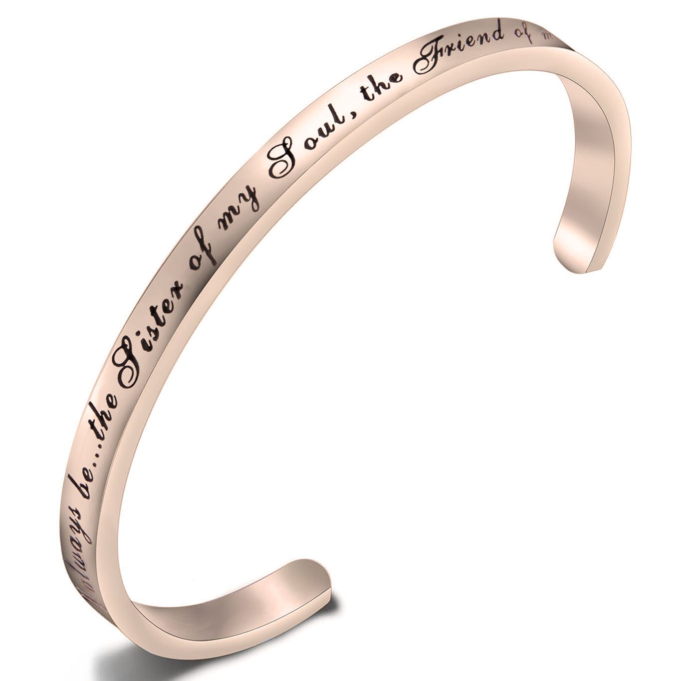 Best Friend Bracelet - Soul Sister Gift, Heart Cuff Bangle Jewelry for Women | Meaningful Friendship Gifts for Sister, BFF & Loved Ones | Perfect for Birthdays, Anniversaries & Special Occasions