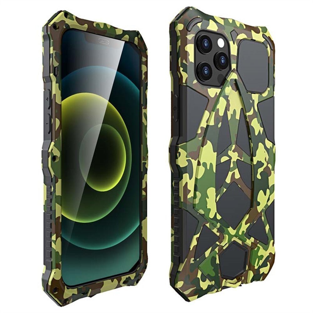 iPhone 16 Pro Max Case - Heavy Duty Metal Rugged Protective Cover with Shockproof Design | Perfect for Outdoor Adventures, Construction Work & Extreme Sports Protection