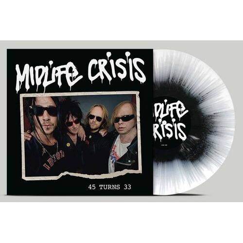 45 Turns 33 RPM Black & White Splatter Vinyl Record LP - Perfect for Vintage Music Collectors & Audiophiles