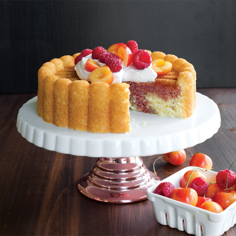 NORDIC WARE Charlotte Cake Pan - 9.5 Inch Non-Stick Bundt Pan for Baking Cakes, Perfect for Charlotte Russe, Pound Cakes & Desserts | Durable Cast Aluminum, Even Heat Distribution | Great for Holidays, Parties & Family Gatherings