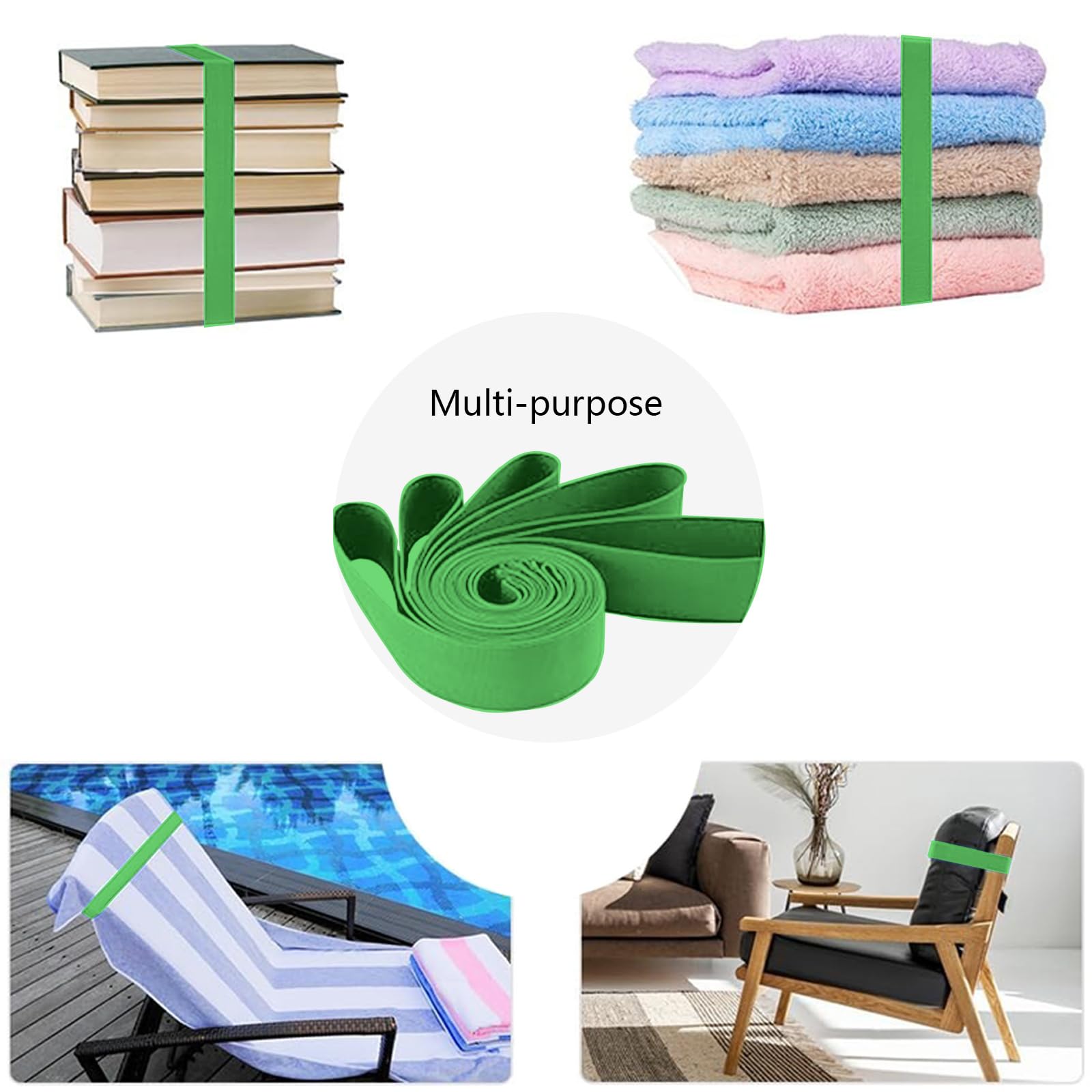 6-Pack Non-Slip Stretchable Rubber Towel Clips for Chairs - Secure Beach, Pool & Cruise Towels - Perfect for Outdoor, Travel & Home Use