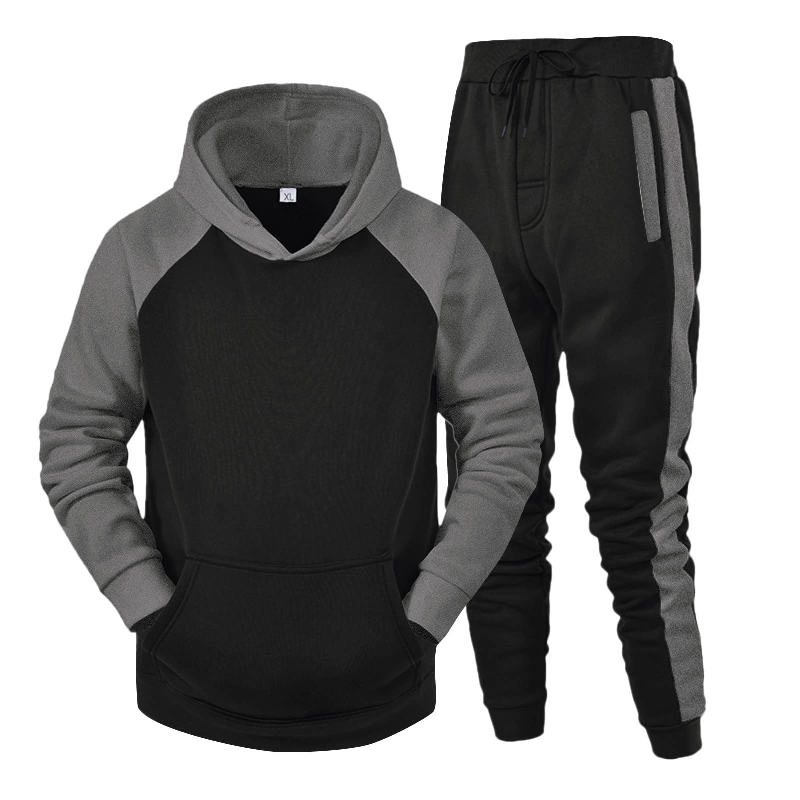 JUNGE Men's 2-Piece Jogging Suit Set - Athletic Hoodie & Sweatpants Tracksuit for Running, Gym & Casual Wear | Breathable Activewear for Men