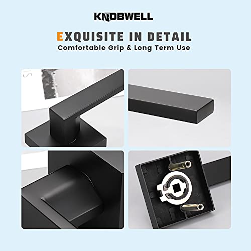 KNOBWELL 9-Pack Matte Black Door Levers - Single Sided for Interior Doors
