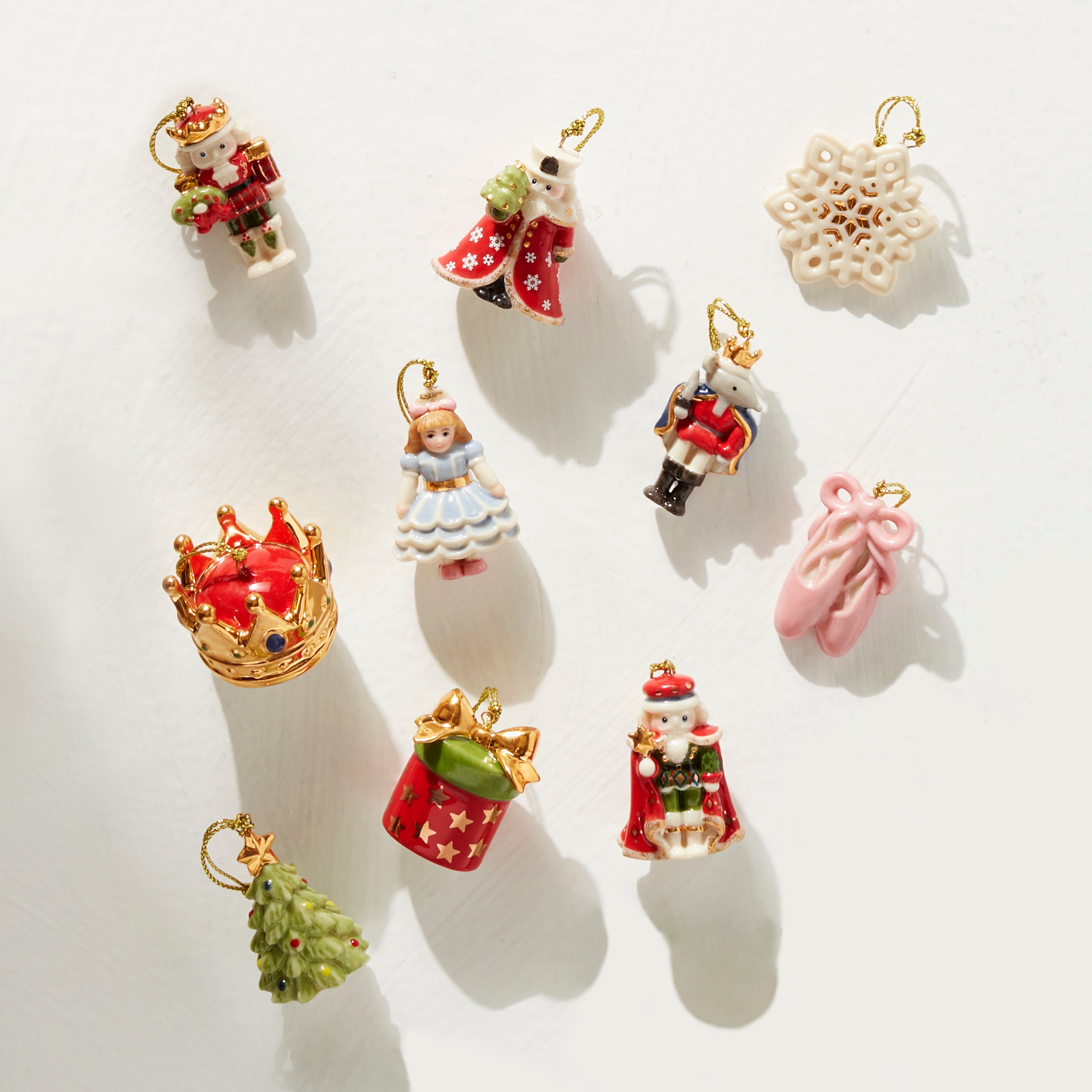 The Nutcracker 10 Piece Ornament Set - Christmas Tree Decorations for Holiday Home Decor & Festive Party Decorating