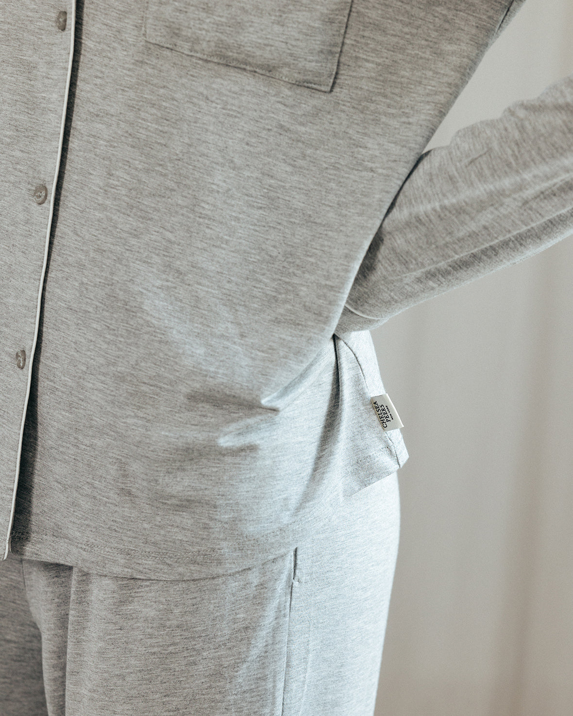 Premium TENCEL™ Modal Long Sleeve Button Up Pajama Set - Soft & Breathable Sleepwear for Women - Grey - Perfect for Relaxing at Home, Lounging & Comfortable Nighttime Sleep
