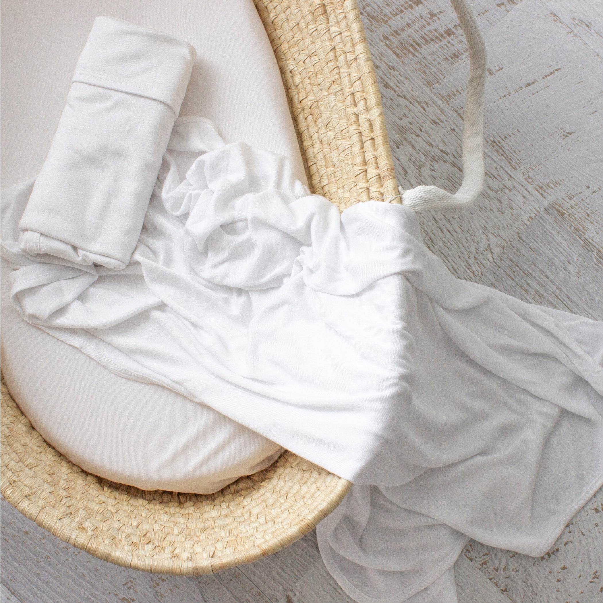 Soft Bamboo White 2-Pack Stretch Jersey Swaddle Wraps for Newborns - Perfect for Baby Sleep, Swaddling & Comfort