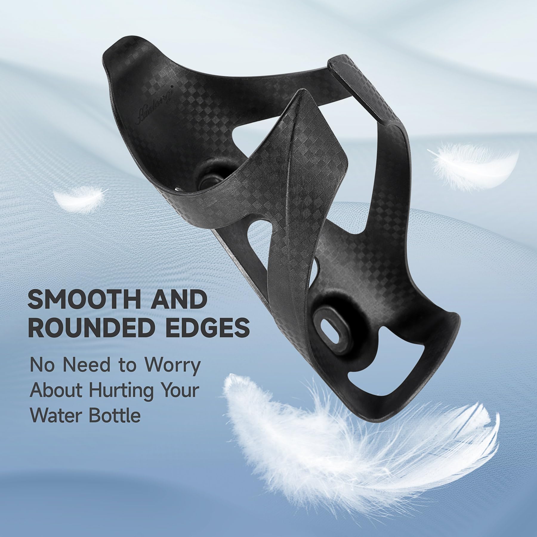 Carbon Fiber Bike Water Bottle Cage - Lightweight & Durable Plastic Drink Holder for Road & Mountain Bicycles - Secure Cup Mount for Cycling, Commuting & Outdoor Sports (1 Pack, Black)