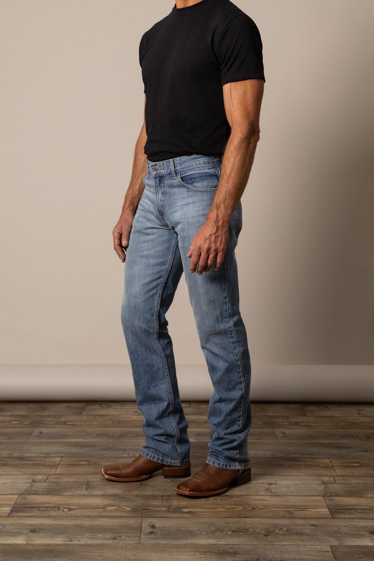 Men's Barney Light Wash Jeans - Slim Fit Stretch Denim Pants for Casual Wear & Everyday Comfort