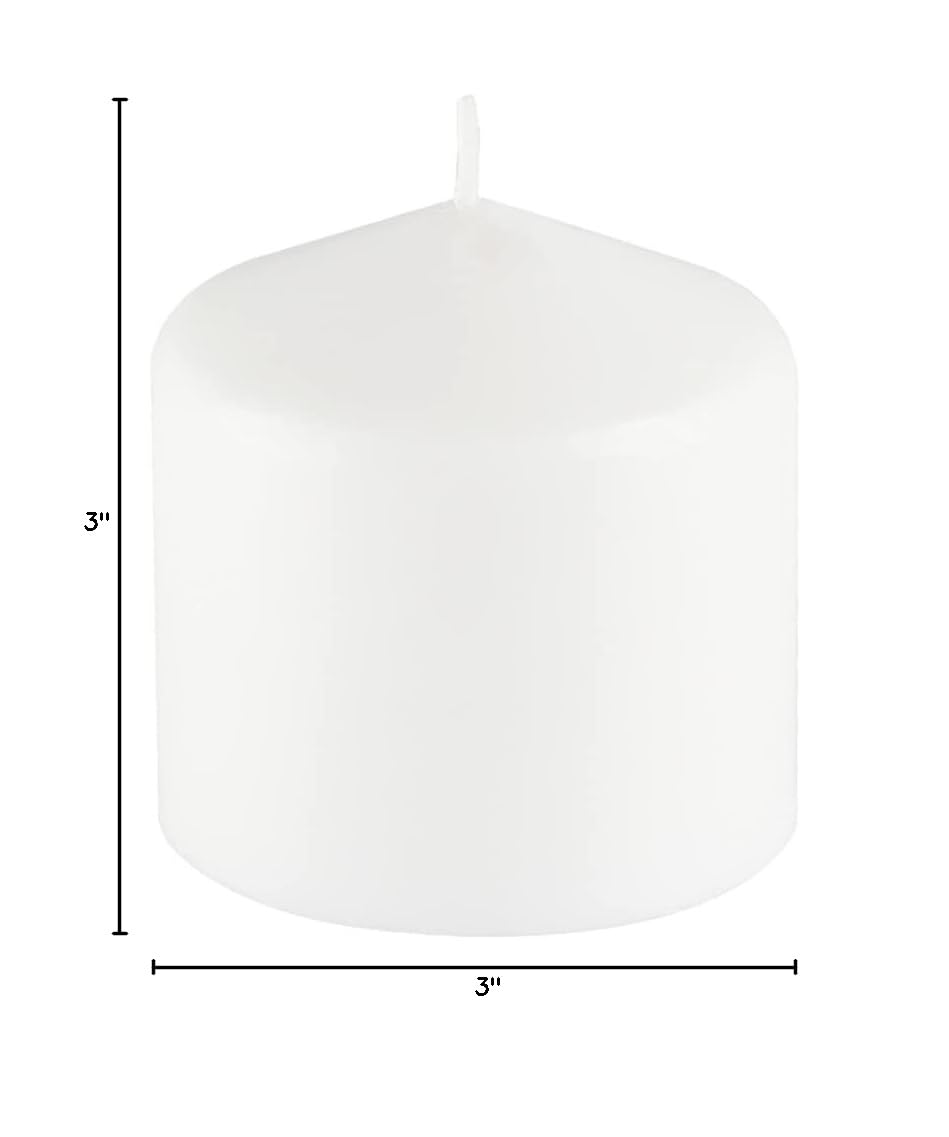 Jeco CPZ-3P33W 3x3 Inch White Pressed Over-Dipped Pillar Candles (Pack of 3) - Perfect for Weddings, Home Decor & Romantic Ambiance
