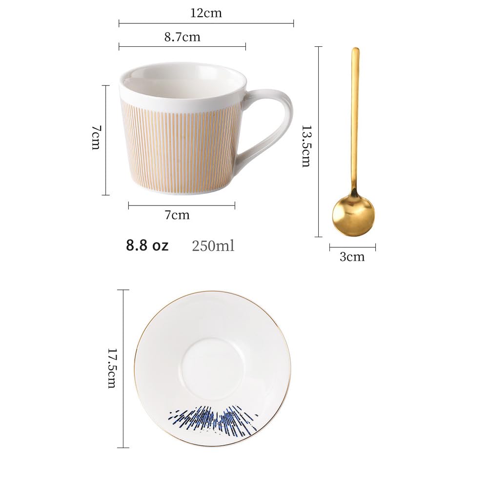 Mirror Coffee Mug and Saucer Set - Elegant Ceramic Tea Cup with Mirror Reflection Design for Women, Wedding Party, Afternoon Tea (Silver Horse) - Perfect for Bridal Showers, Tea Parties & Home Decor