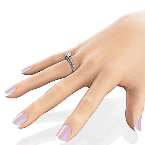 3 Carat Cubic Zirconia Diamond Ring for Women - Vintage Halo Engagement Ring, Wedding Promise Ring, Elegant CZ Jewelry Gift for Anniversary, Valentine's Day & Special Occasions