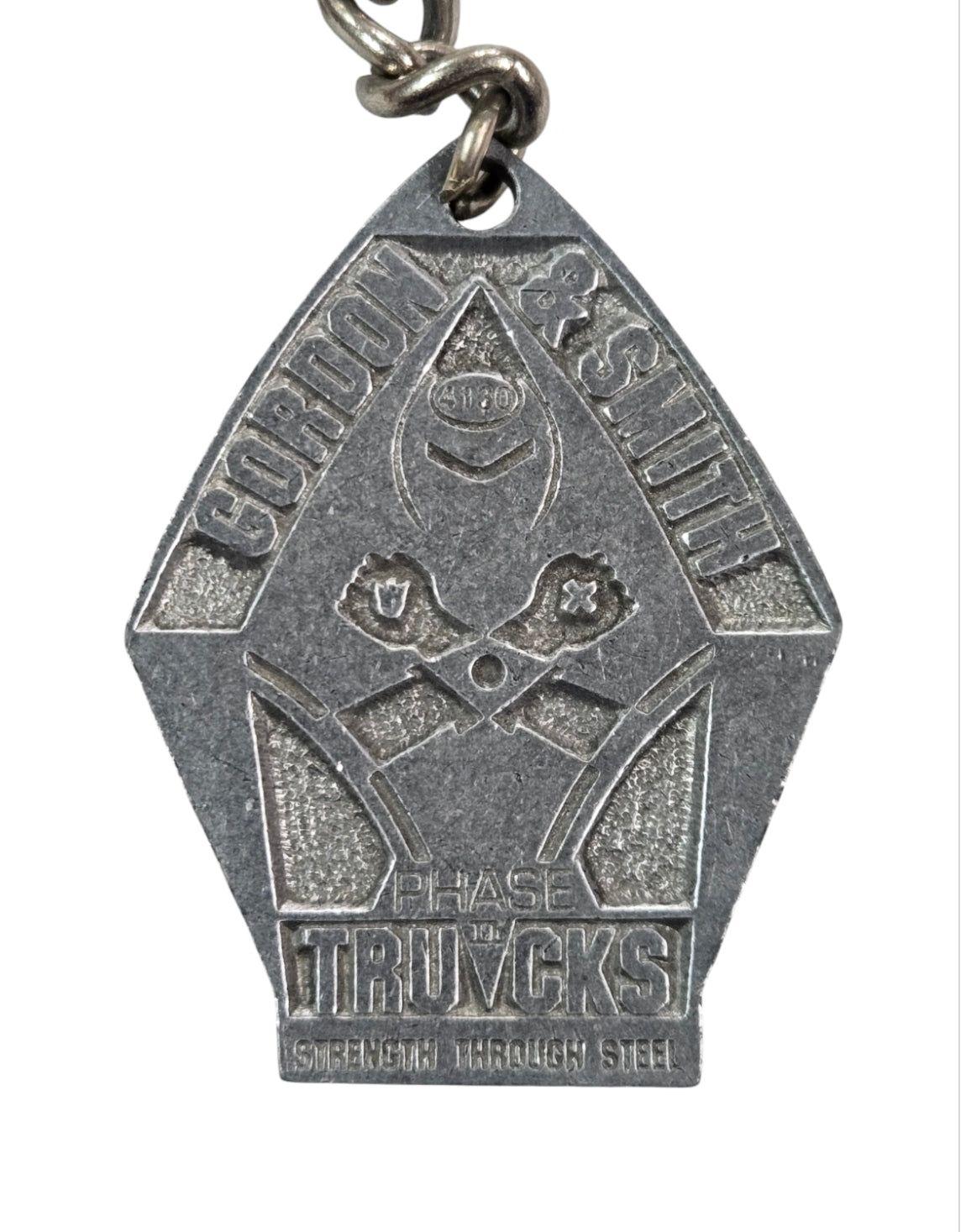 Vintage 80s G&S Phase II Trucks Keychain - Silver Metal Collectible - Perfect for Skateboard Enthusiasts & Retro Gift Ideas