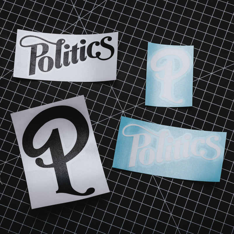 Political Decals (4 Pack) - White & Black - Perfect for Cars, Laptops & Home Decor