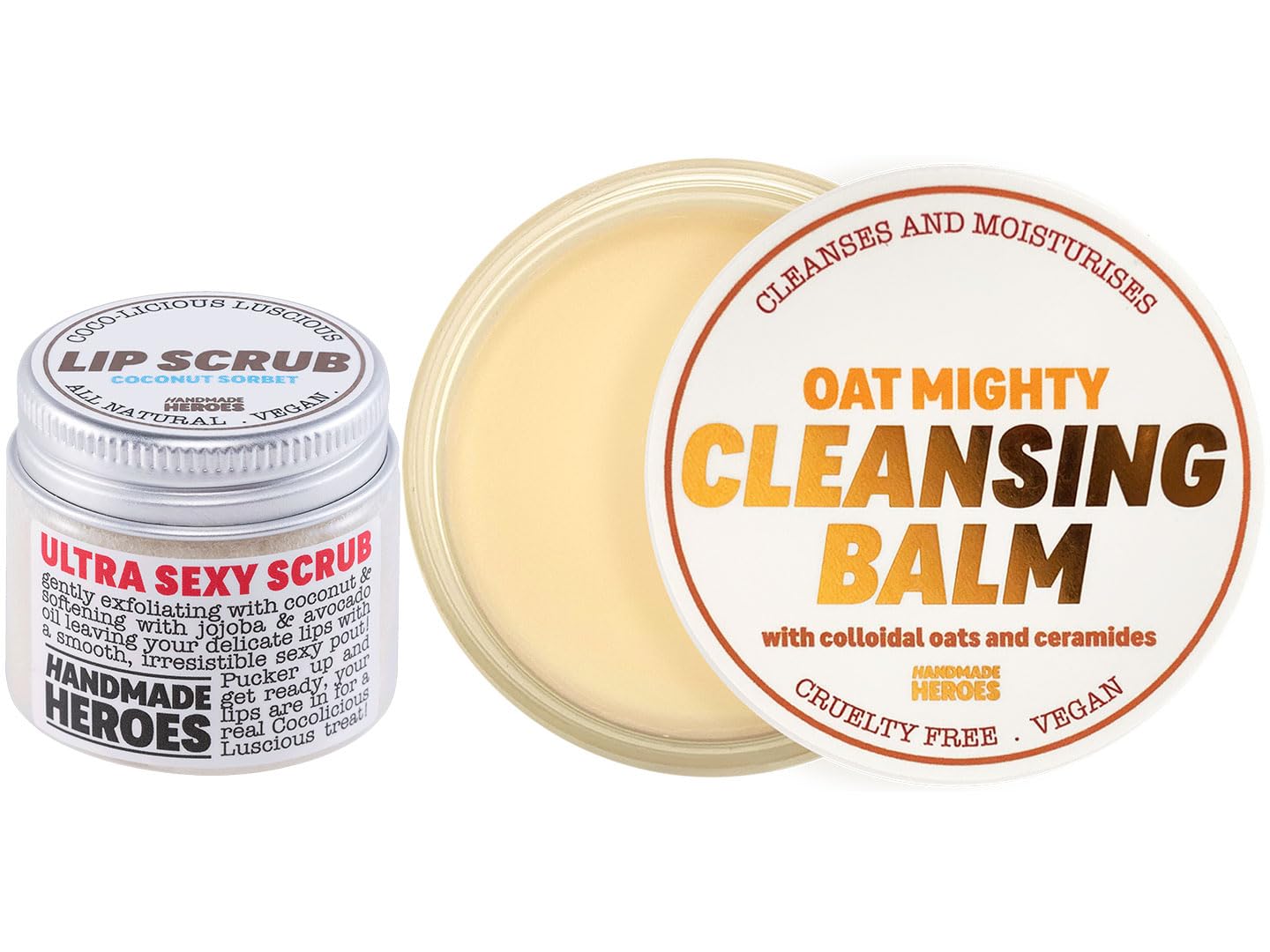 Exfoliating Lip Scrub & Cleansing Balm Set for Soft Lips - Organic Skincare Kit for Dry, Chapped Lips - Perfect for Night Routine & Pre-Makeup Prep