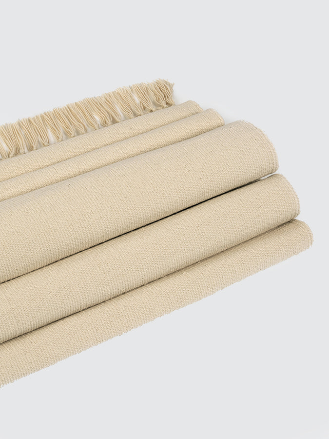 Eco-Friendly Organic Cotton Yoga Mat for Home & Studio - Non-Slip, Comfortable Exercise Rug in Ecru - Perfect for Yoga, Pilates, and Meditation Practice