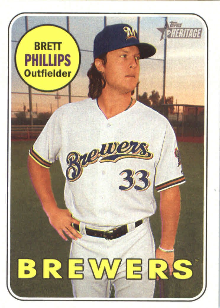 2018 Topps Heritage #283 Brett Phillips Milwaukee Brewers Baseball Card - Rare Collectible Sports Memorabilia for Trading, Display & Investment