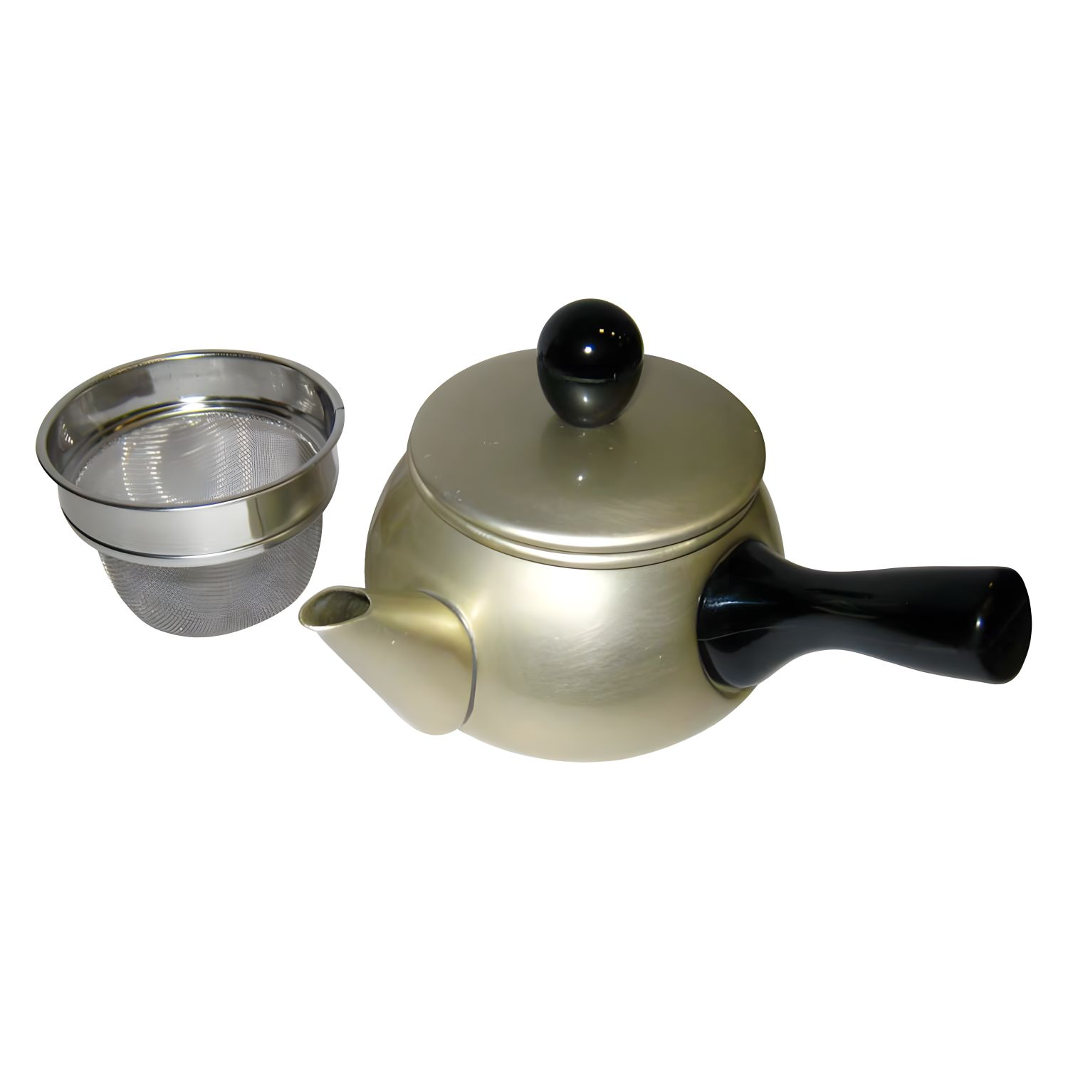 Premium Japanese Aluminum Kyusu Teapot with Built-in Tea Strainer & Side Handle - Traditional Japanese Green Tea Brewing for Home, Office & Tea Ceremonies