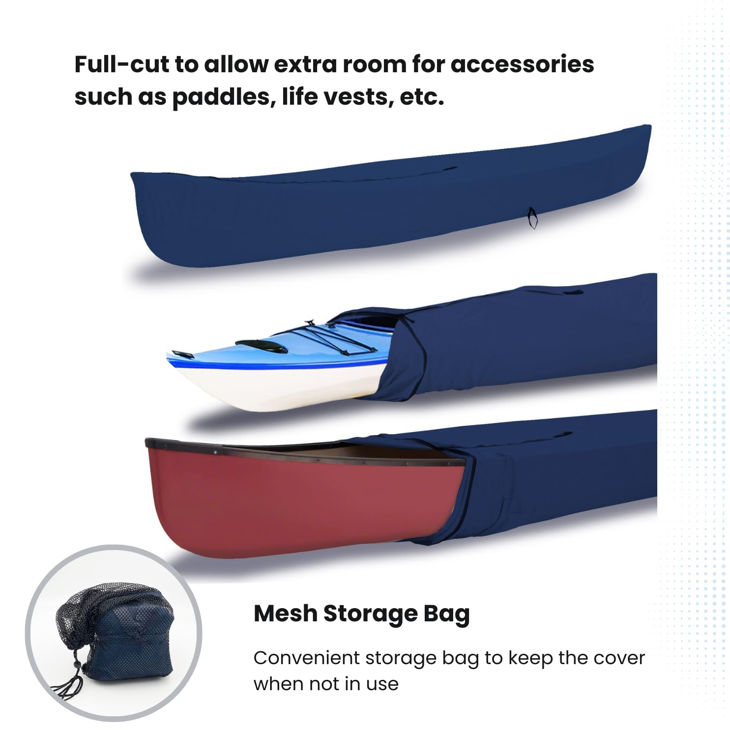 EliteShield Waterproof UV-Resistant Kayak Canoe Cover - Marine Grade Polyester Boat Storage Protection for 15-16 ft Length, 116