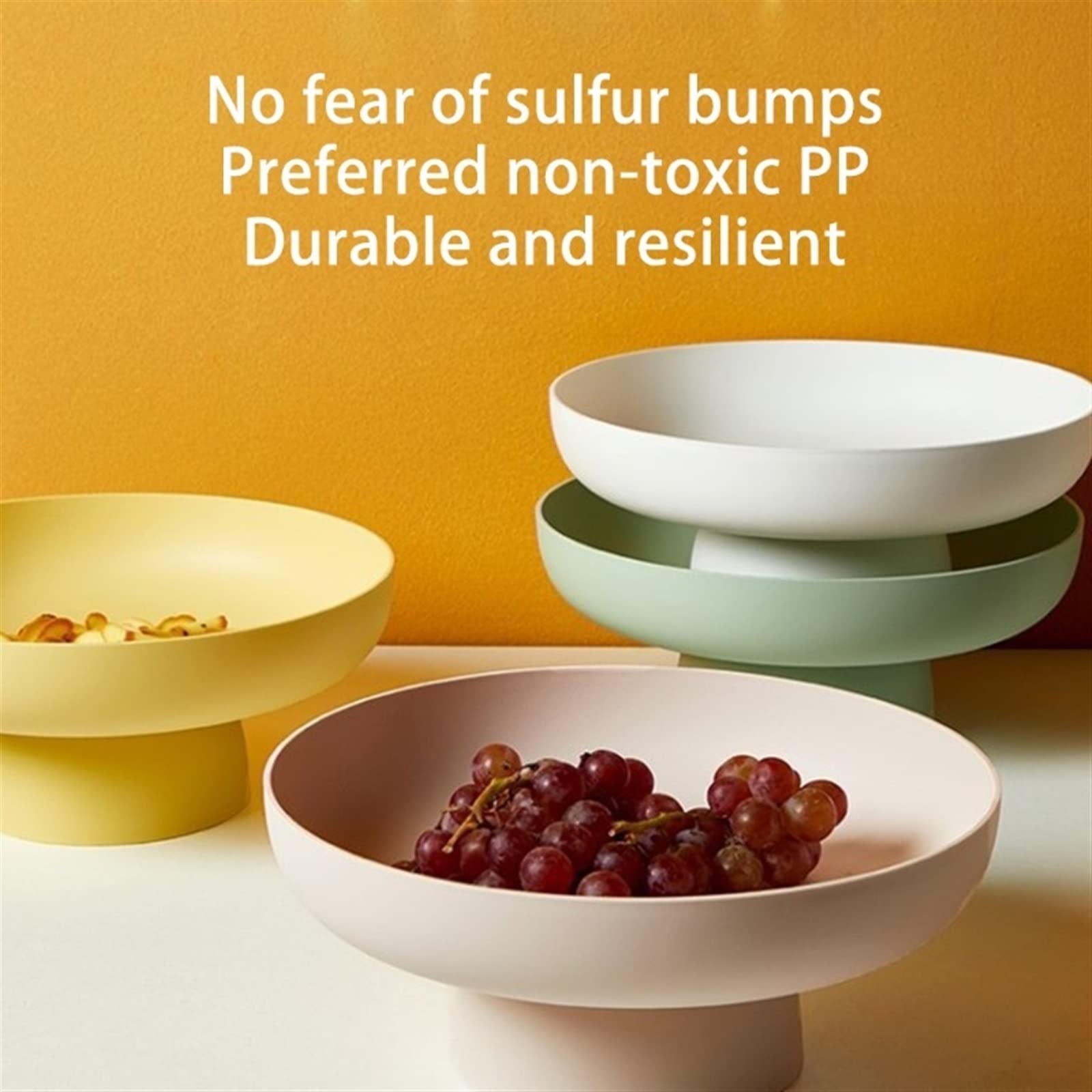 Modern Pink Round Drain Fruit Bowl - Kitchen Countertop & Table Centerpiece, Decorative Home Decor for Fresh Fruits - Perfect for Dining Room, Living Room, or Party Display