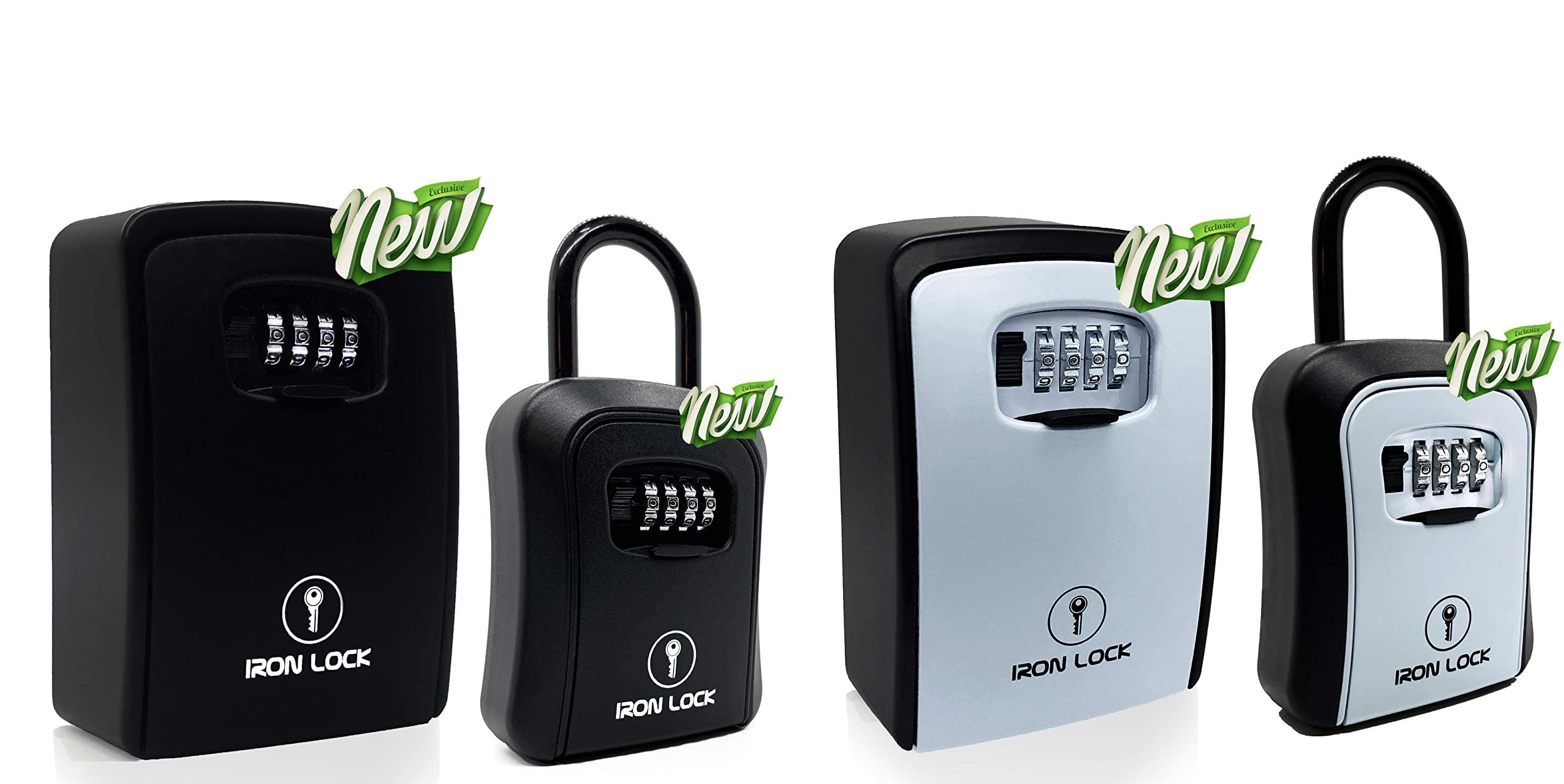 Portable & Wall Mount Key Lock Box - Waterproof 4 Digit Combination Lock for Indoor/Outdoor Use with Resettable Code | Secure Storage for Spare Keys, Home, Office & Vacation Rentals
