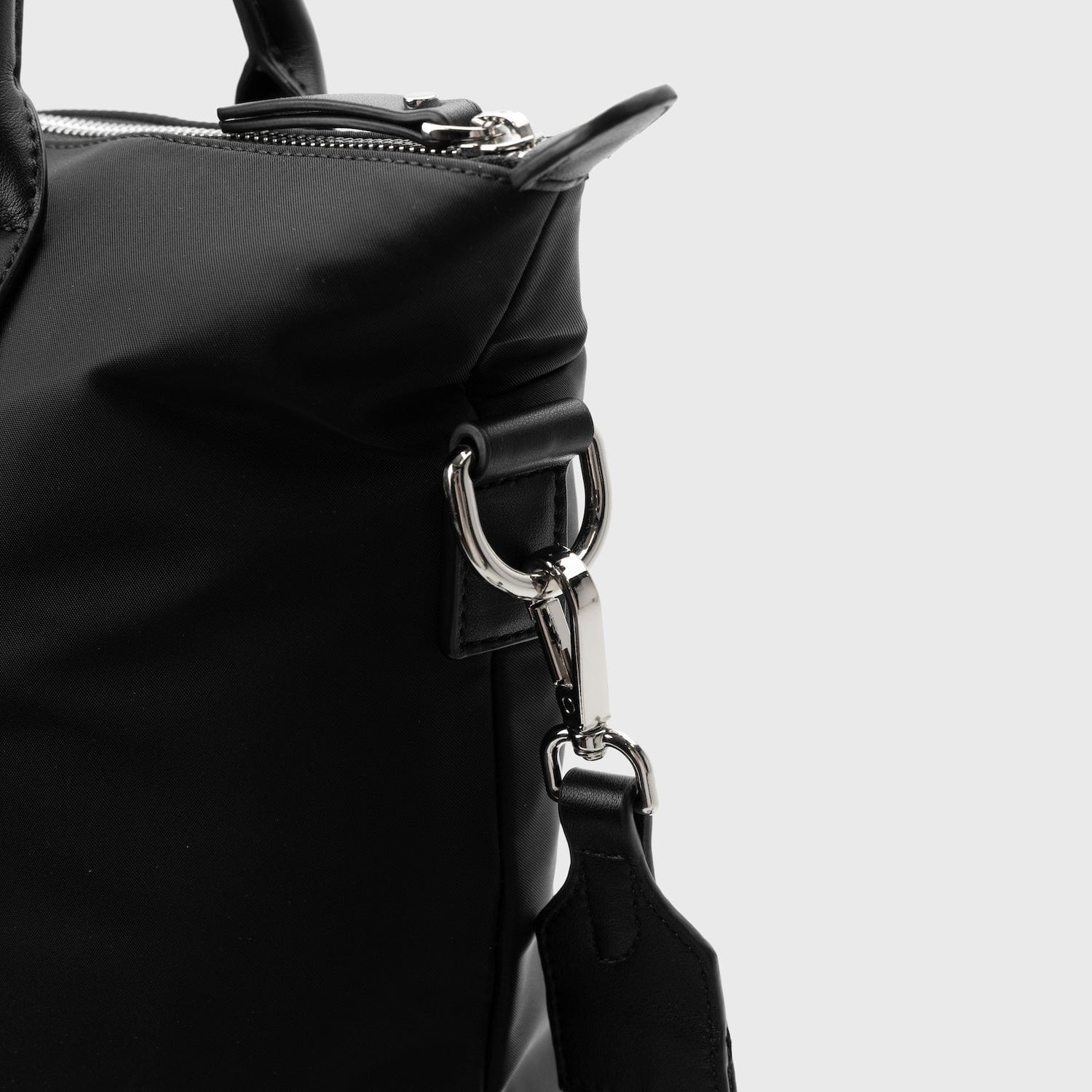 Eco-Friendly Vegan Recycled Leather & Nylon Tote Bag for Women - Stylish Black Work Bag | Perfect for Office, Travel & Shopping