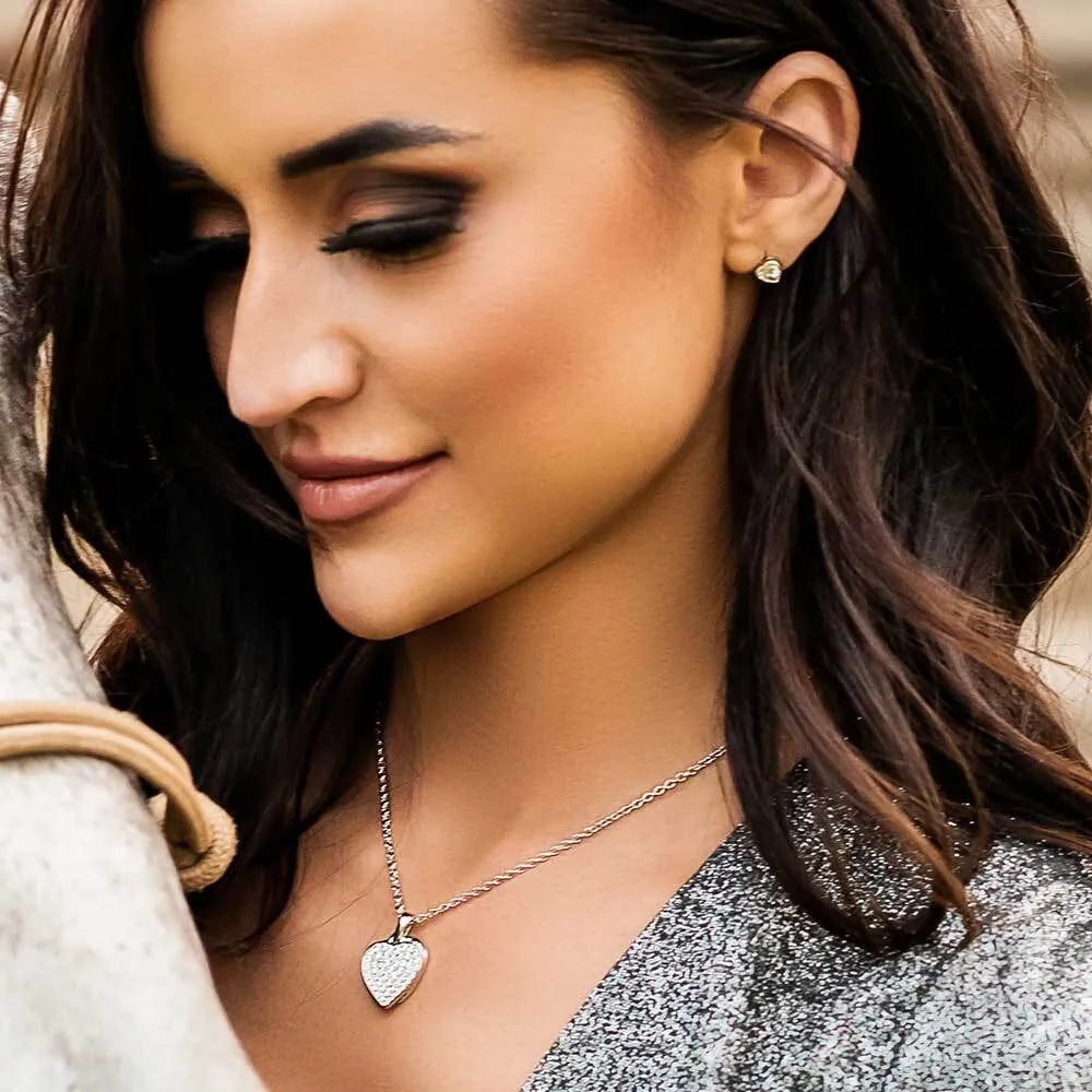 Tiny Heart Crystal Post Earrings - Dainty Stud Earrings for Women, 925 Sterling Silver Minimalist Jewelry | Perfect for Valentine's Day, Anniversary Gifts & Everyday Wear