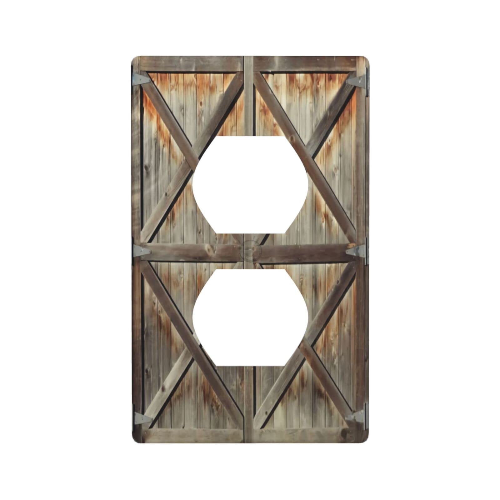 Barn Door Pattern Light Switch Cover Plate - Decorative Farmhouse Rustic Electrical Outlet Cover for Bedroom, Bathroom & Kitchen - Perfect for Home Décor and Interior Design