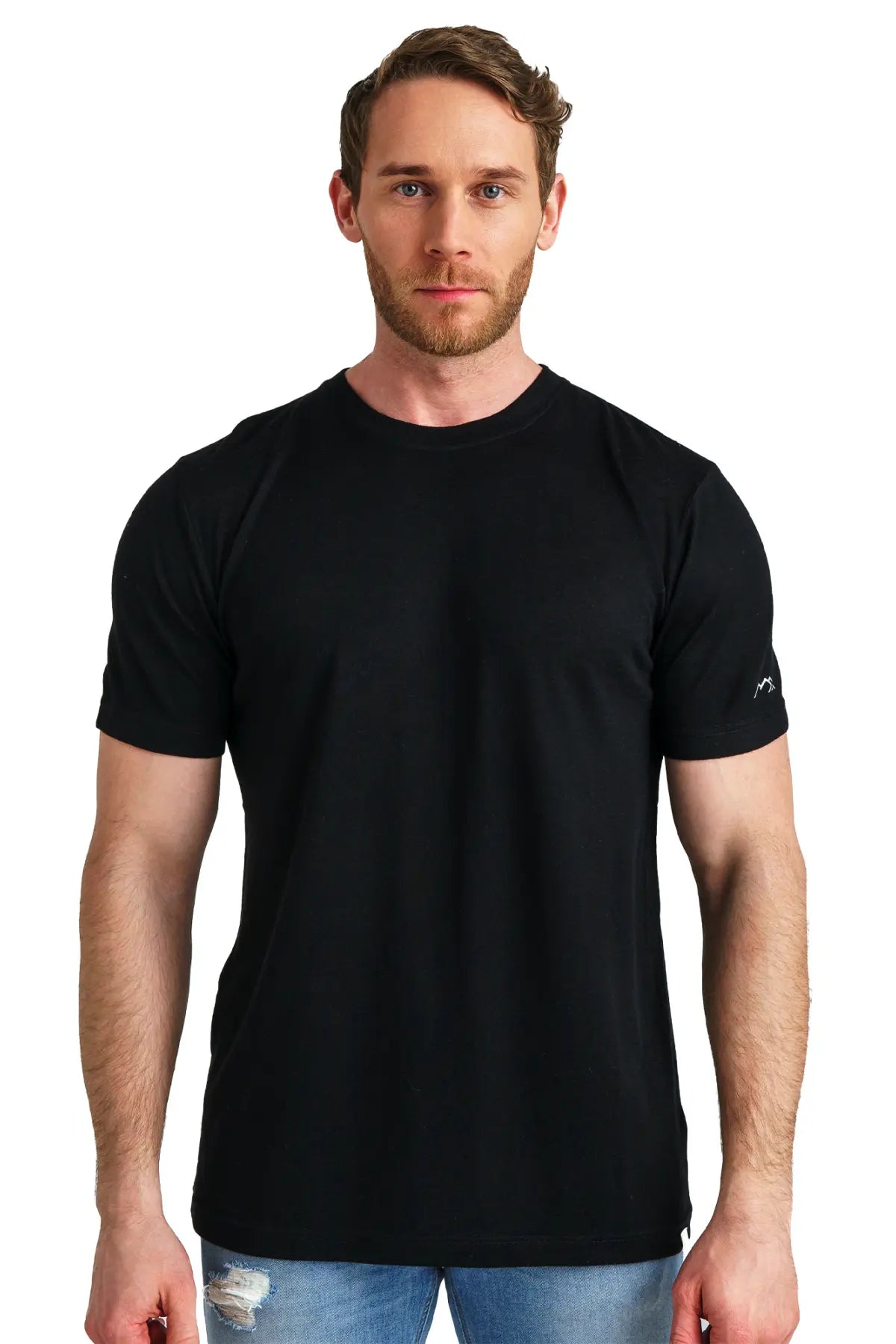 Premium Men's Merino Wool T-Shirt - 165 Black Ink with Free Socks - Soft Breathable Base Layer for Hiking, Travel & Everyday Wear