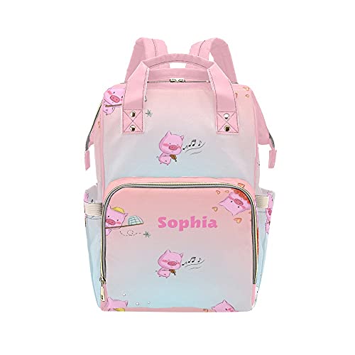 Custom Personalized Funny Cute Diaper Bag with Name - Mummy Backpack Tote Shoulder Nappy Bag for Nursing & Baby Essentials | Perfect Baby Shower Gift & Travel Companion