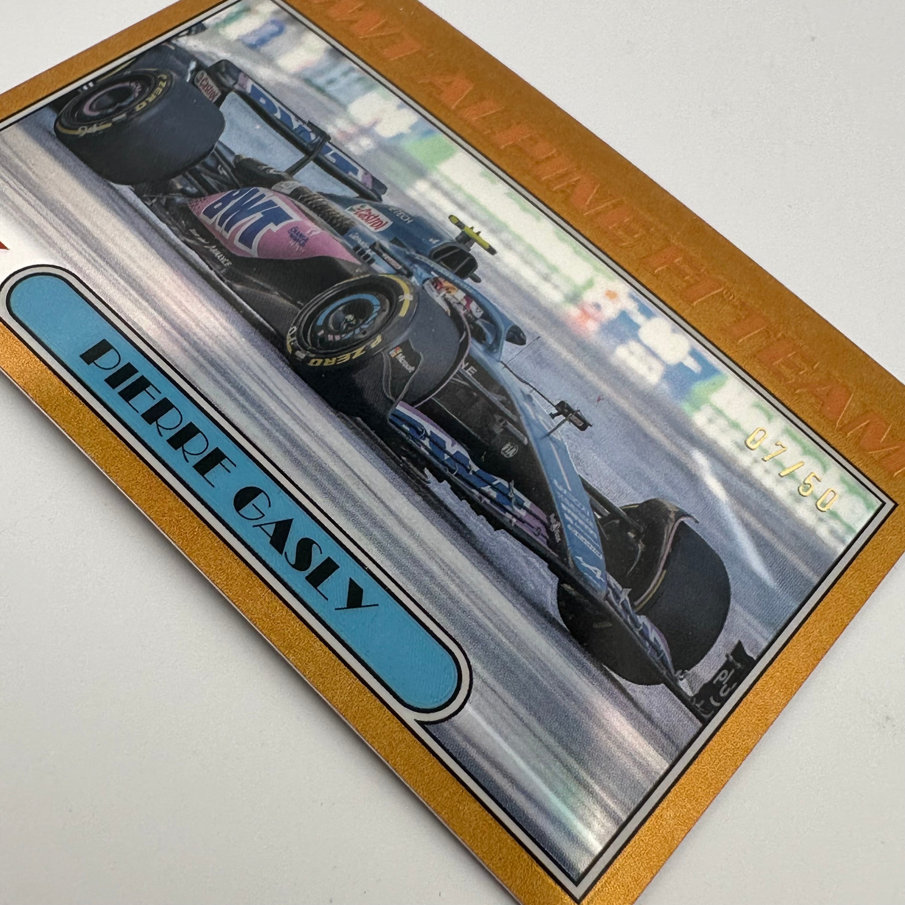 2023 Topps Chrome Formula 1 Pierre Gasly #AU77 Gold Parallel 7/50 - Rare F1 Trading Card for Collectors & Racing Fans - Perfect for Display, Trading, and Investment
