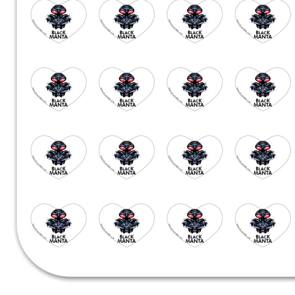 Aquaman Movie Black Manta Heart Shaped Stickers - Planner, Calendar & Scrapbook Decorative Stickers for Journaling, Bullet Journal, DIY Crafts and Gift Wrapping