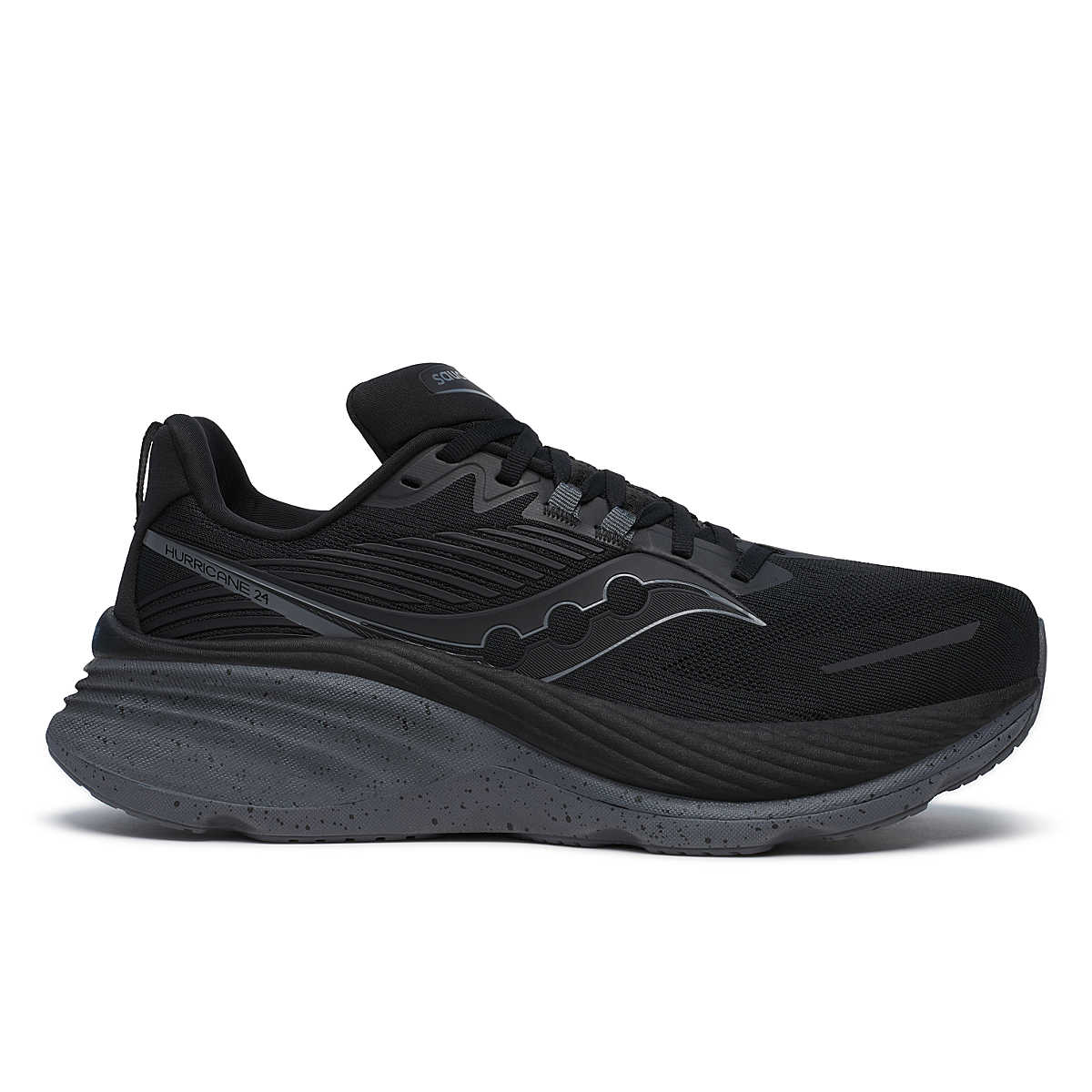 Men's Saucony Hurricane 24 Running Shoes - Black/Shadow - Size 10 D Medium - Lightweight Cushioned Sneakers for Road Running, Jogging & Gym Workouts