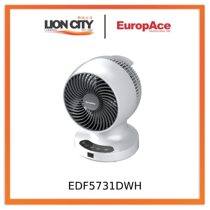 EuropAce EDF5731DWH 7-Inch Deluxe BLDC Desk Fan - Ultra Quiet, Energy Efficient, 3 Speed Settings - Perfect for Home, Office & Dorm Room Cooling