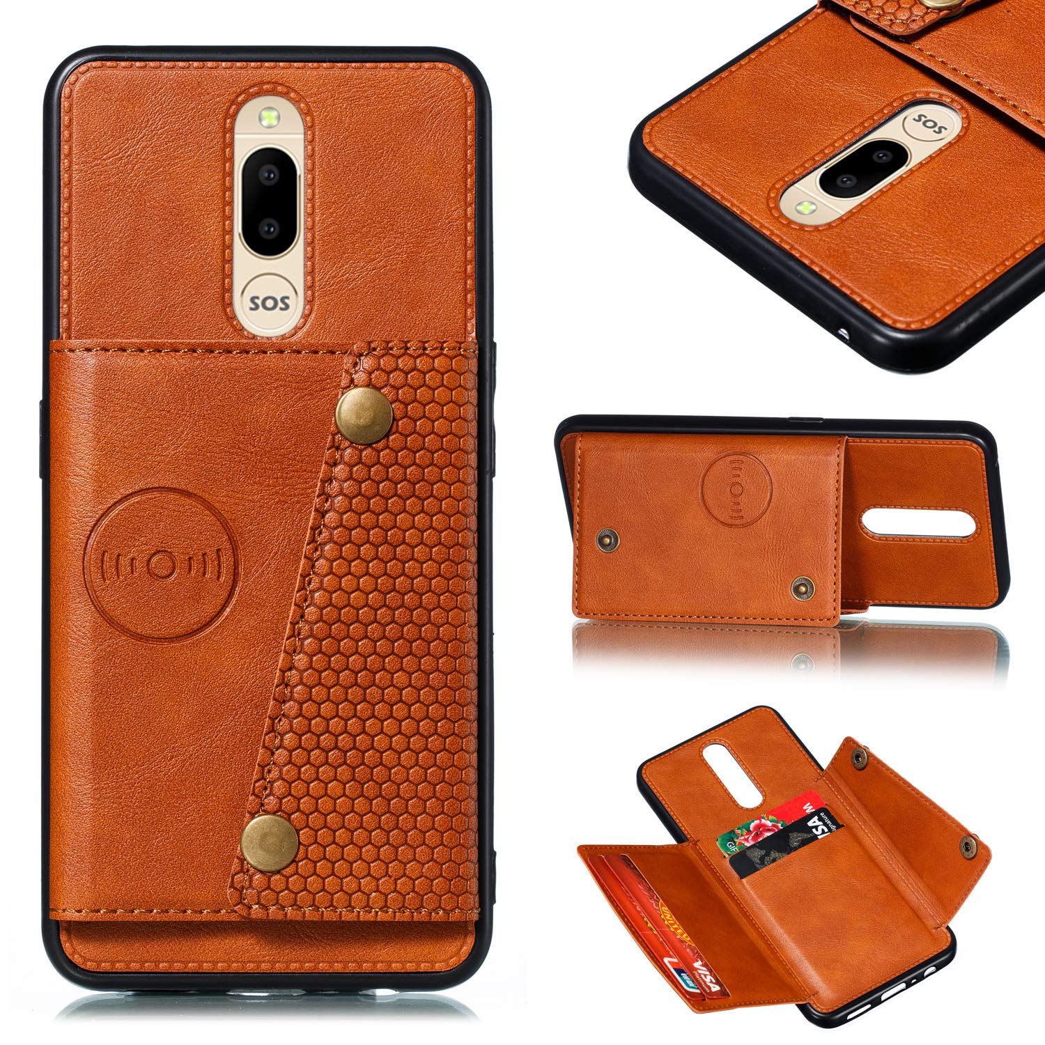 Oppo F11 Case with Card Slot - Premium Protective Cover for Oppo F11 CPH1911 CPH1913 (Brown) | Perfect for Everyday Use, Travel & Business