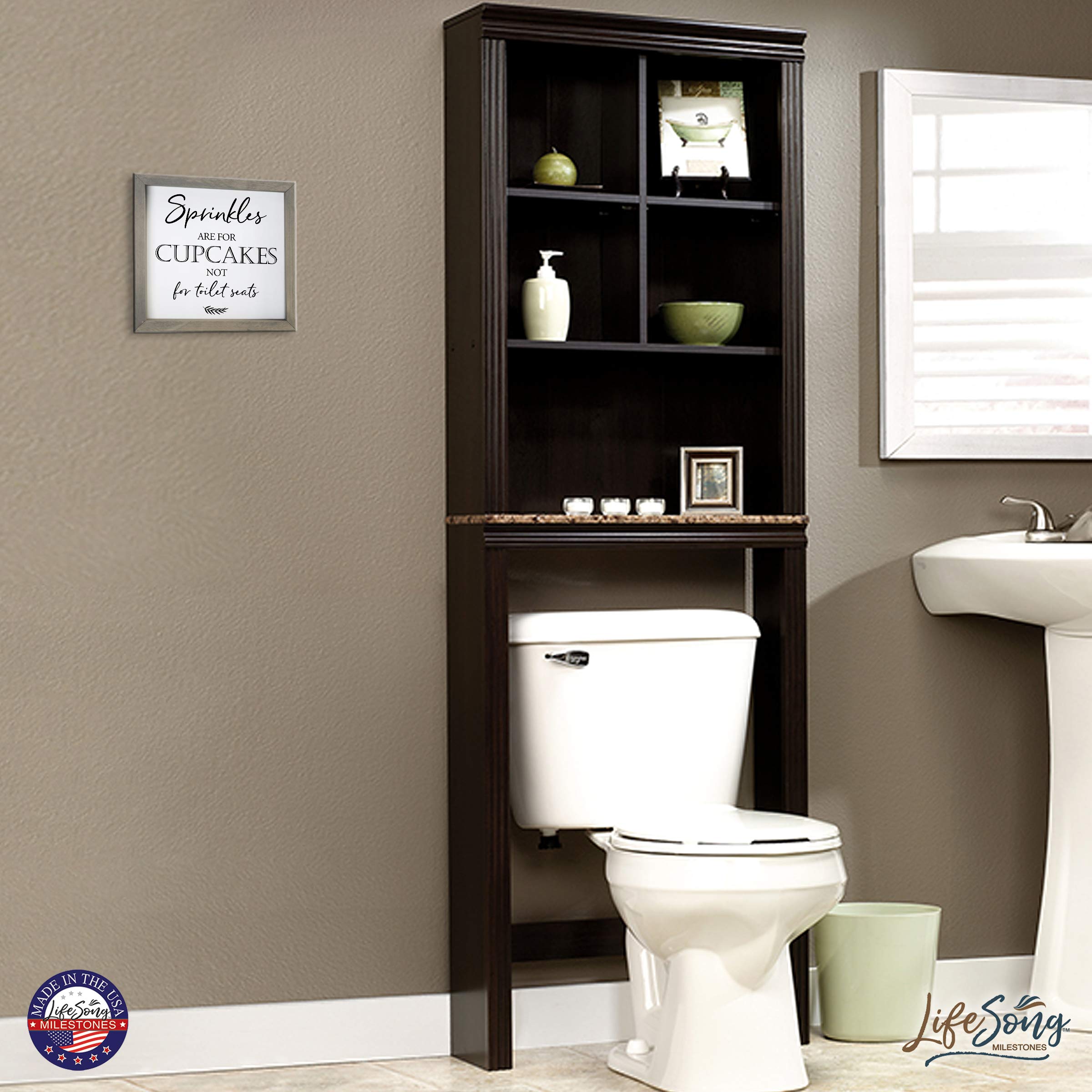 Farmhouse Bathroom Sign - Rustic Wooden Decor for Modern Homes - Funny Wall Art for Bathrooms