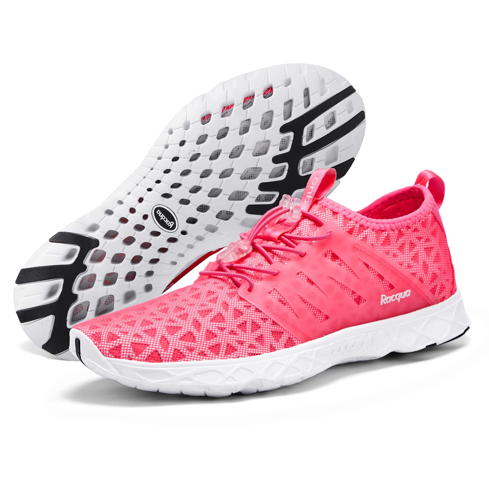 Racqua Unisex Breathable Mesh Water Shoes for Men & Women - Lightweight Quick-Dry Aqua Shoes for Swimming, Beach, Pool, Yoga & Water Sports