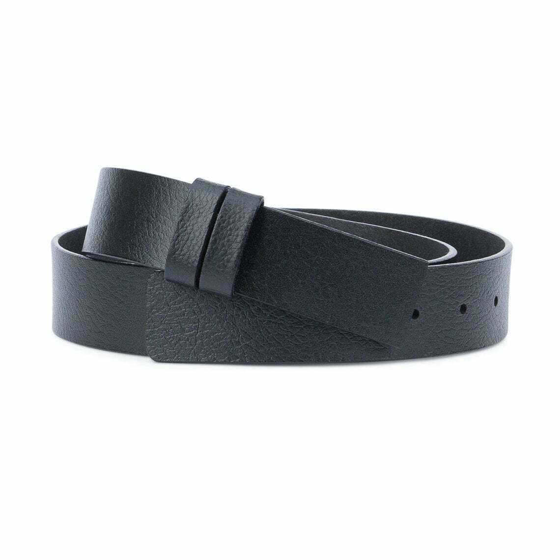 Cartier Style Black Genuine Leather Belt for Men - 35mm Width No Buckle Strap Replacement - Perfect for Business, Casual & Formal Wear