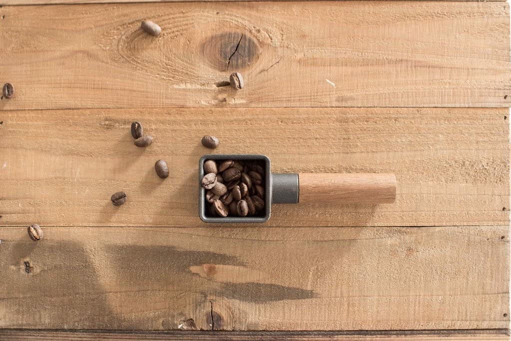 Premium HMM Iron & Teak Coffee Scoop - Durable & Stylish Measuring Spoon for Coffee, Tea, and Spices - Perfect for Home, Cafe, or Barista Use