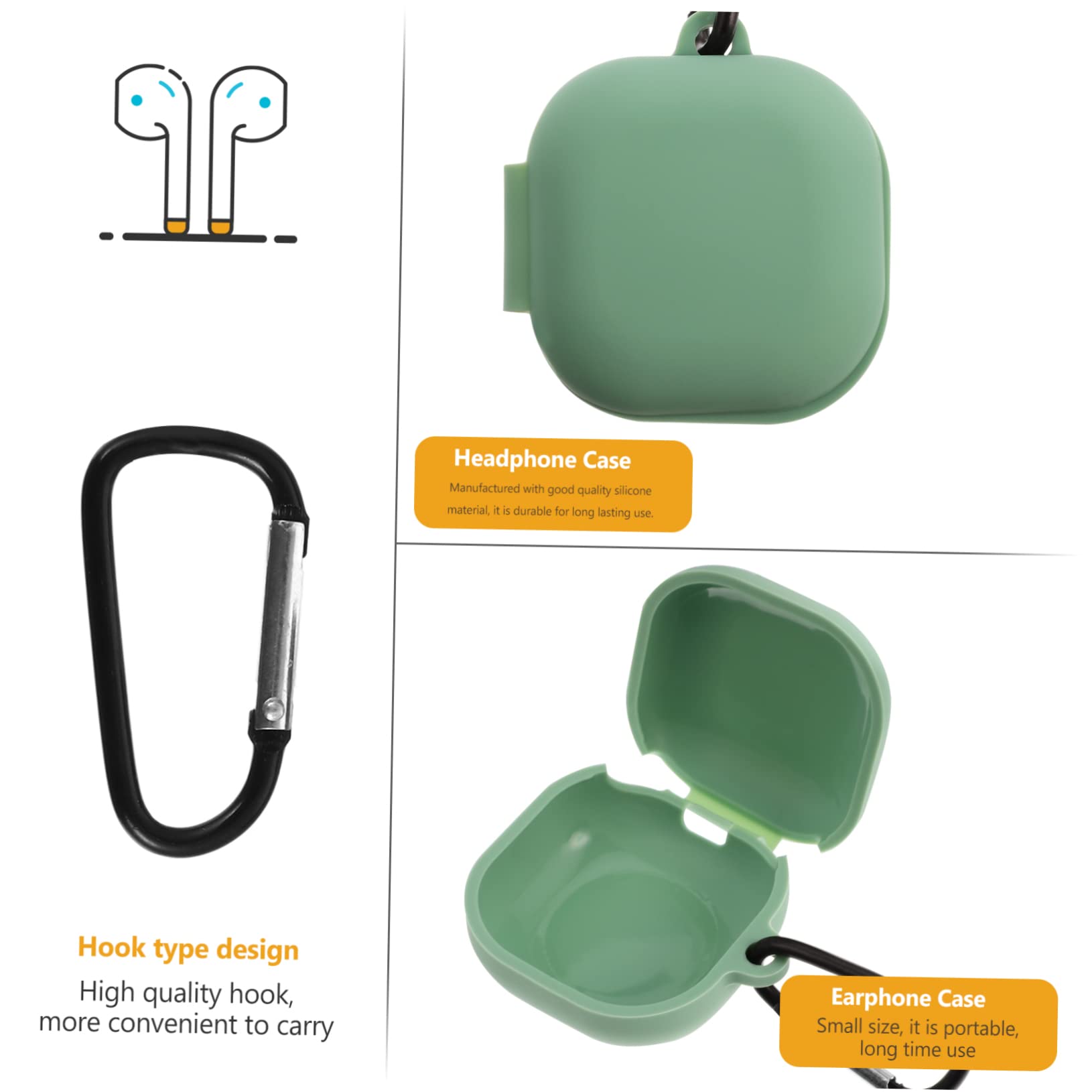Angoily 2 Pack True Wireless Earbuds Case Cover - Silicone Protective Holder with Belt Clip for AirPods & Bluetooth Earbuds - Travel, Business & Gym Organizer for Men & Women