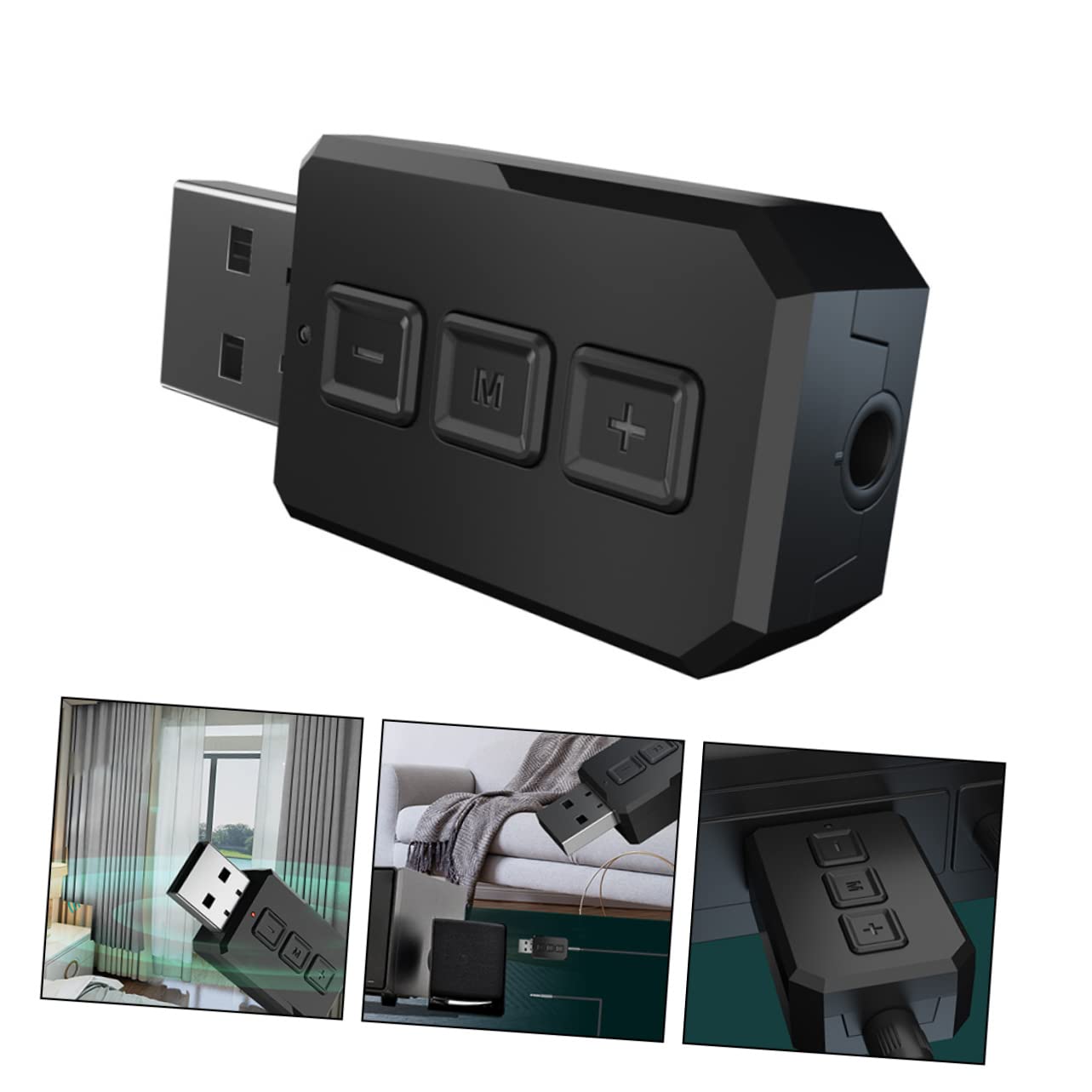 Jojofuny 4pcs Wireless Audio Adapter & Transmitter - USB Cordless Headset Converter for Gaming, TV, PC, and Home Theater