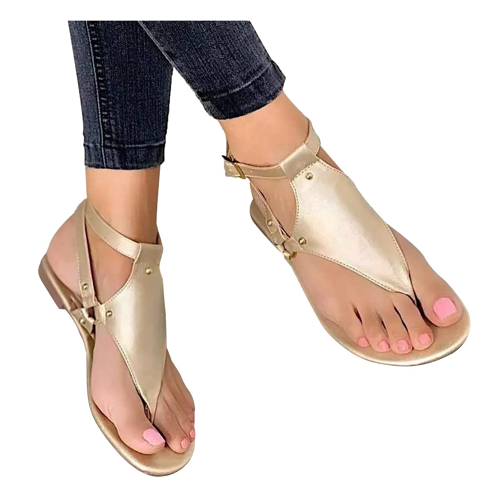 Stylish Women's Rhinestone Buckle Strap Sandals - Comfortable Summer Flip Flops for Casual Wear | Perfect for Beach, Vacation & Daily Outfits
