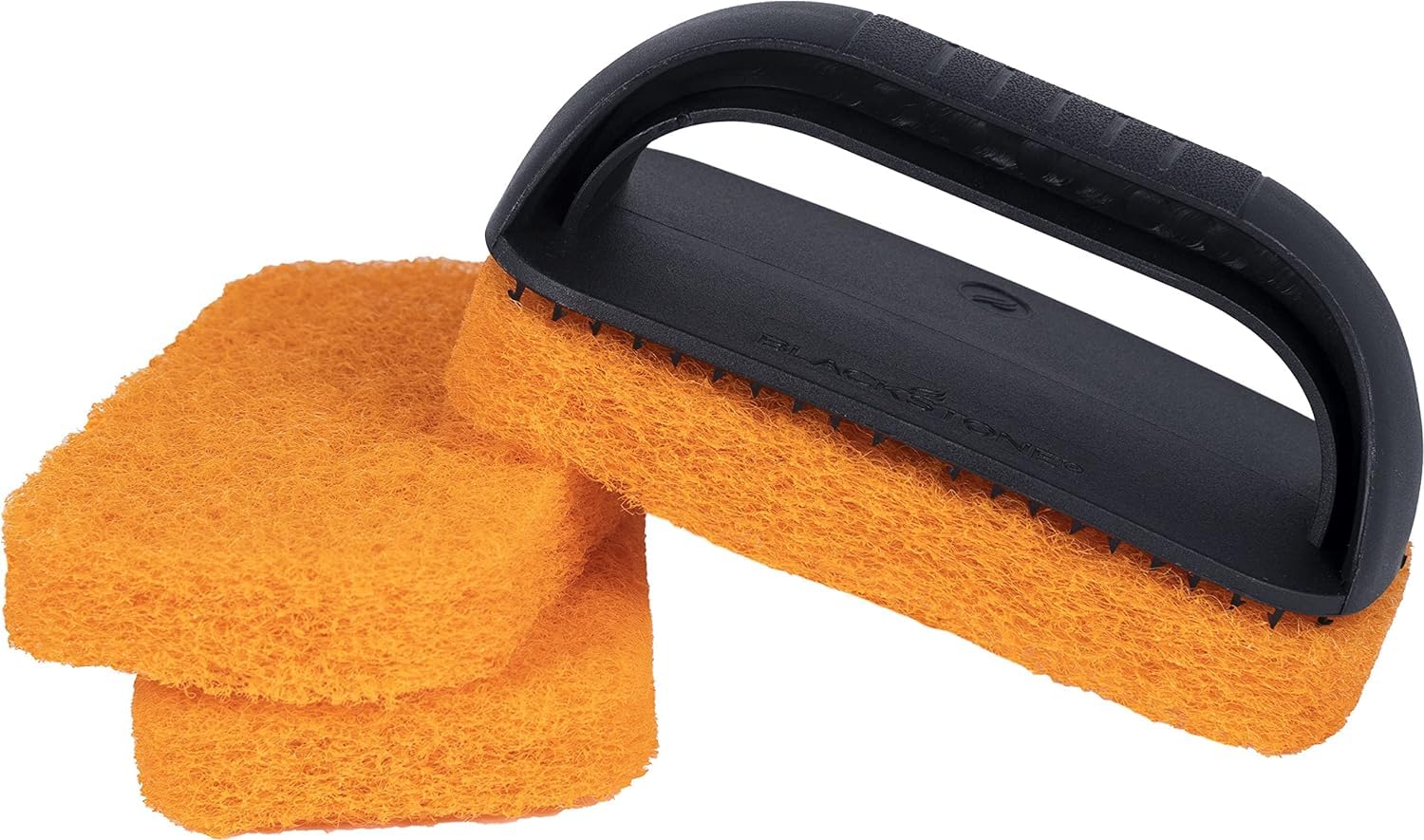 Blackstone 5463 8-Piece BBQ Grill Cleaning Kit - Stainless Steel Griddle Scraper, 3 Scouring Pads, 2 Pumice Stones with Handle (Black/Orange/Silver) for Indoor & Outdoor Flat Top Grills - Perfect for Backyard BBQs, Camping, and Outdoor Cooking
