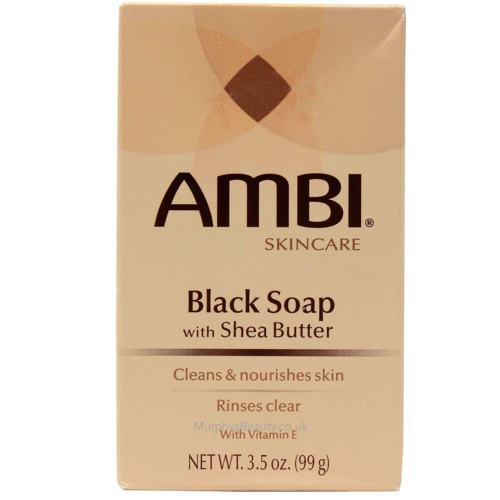 Ambi Skincare Black Soap with Shea Butter - 3.5 Oz | Natural African Cleansing Bar for Acne, Eczema & Dark Spots | Face & Body Wash for Sensitive Skin | Daily Skincare Routine