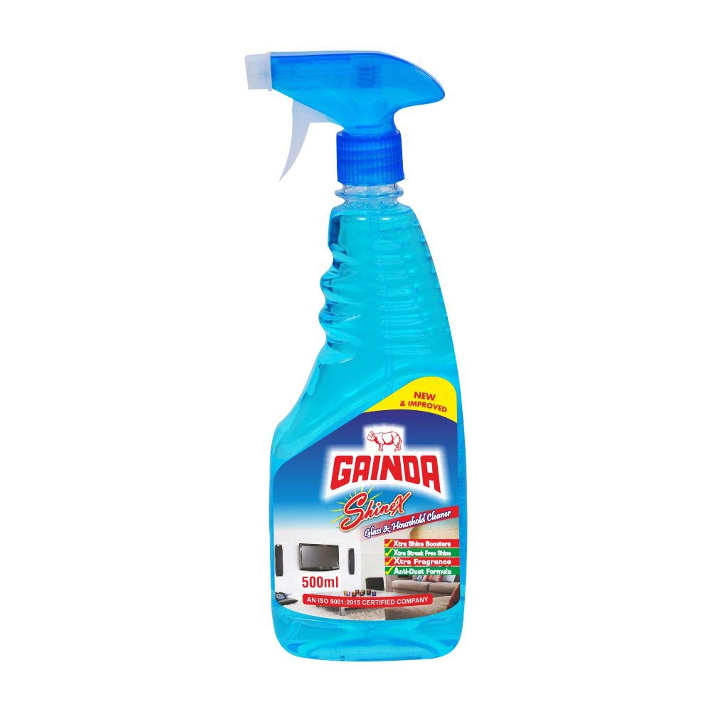 Gainda ShineX Glass & Surface Cleaner Spray - 500ml Streak-Free Formula for Mirrors, Windows, Appliances | Ideal for Home, Office & Commercial Cleaning