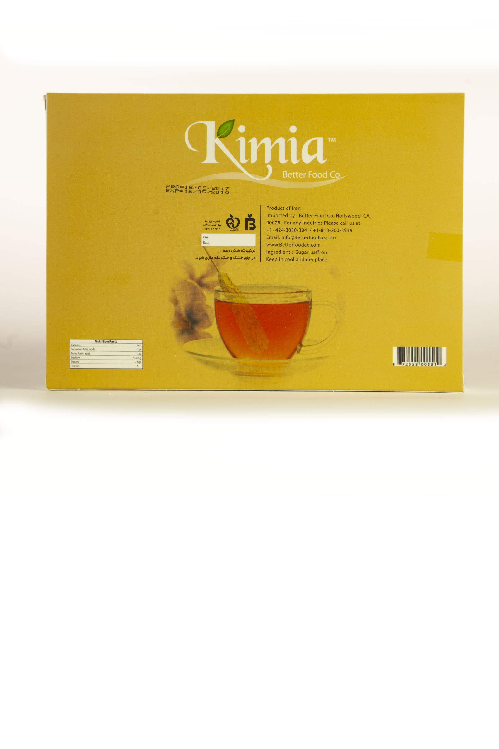 Premium Kimia Saffron Rock Candy - 2 Pack (24 Pieces) in Elegant White Gift Box | Persian Saffron Infused Sugar Crystals for Tea, Coffee & Dessert Decorations | Perfect for Parties, Weddings & Gourmet Gifting
