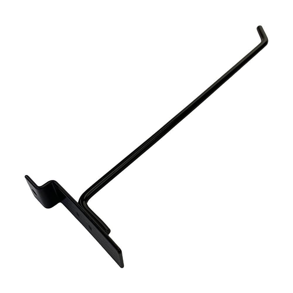 Prolinemax 24 Pack 10 Inch Black Slatwall Hooks - Heavy Duty Metal Retail Display Hangers for Store Shelving & Wall Organization - Perfect for Clothing, Accessories, and Home Decor Display