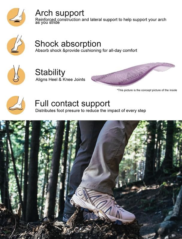 Rockrooster Men's Waterproof Hiking Boots - Anti-Fatigue Outdoor Shoes for Urban Adventures