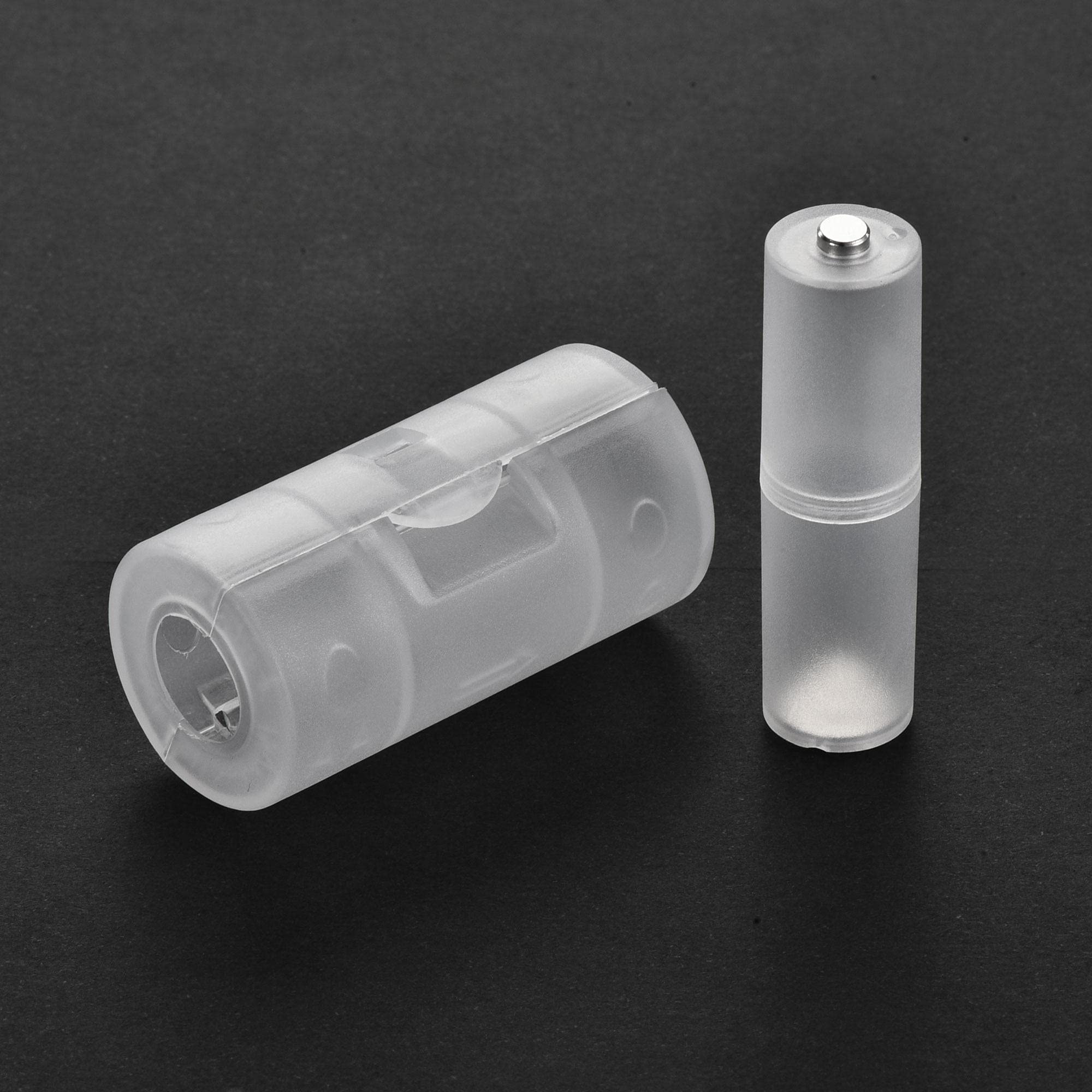 uxcell AAA to AA & AA to C Battery Adapter Set - High Conductivity Metal Contacts - Clear Plastic Case - Perfect for Flashlights, Toys & Electronics (1 Set)